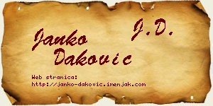 Janko Daković vizit kartica